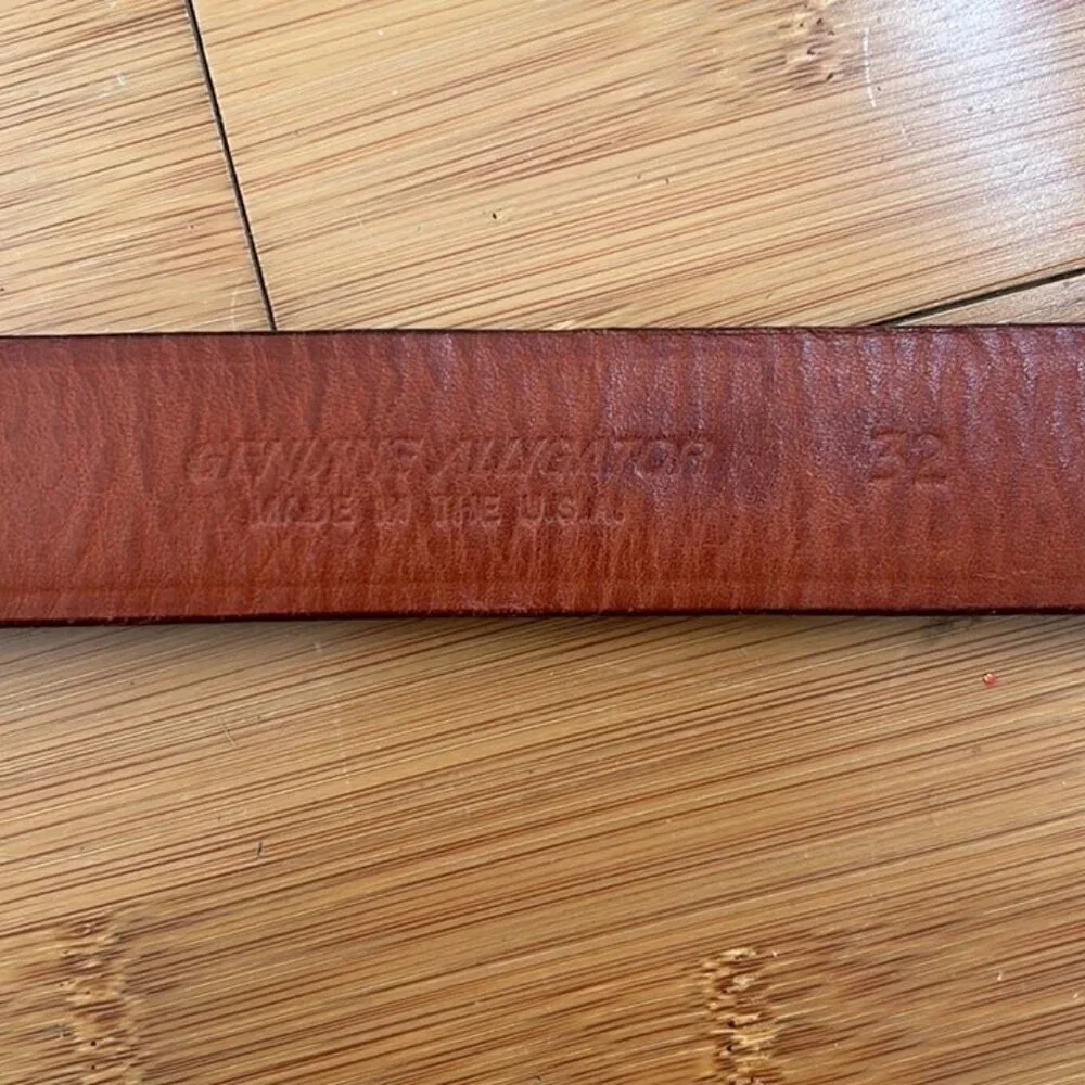 Burgundy Genuine American Alligator made in USA Men’s Belt size 32